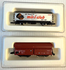 2 Marklin Z Scale Mini-club Railroad Train Freight Cars  8630  2454a Germany Mib