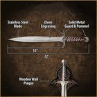 Elven Short Sword Replica Handmade     Fantasy Stainless Steel Cosplay Display