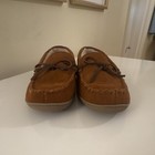 J crew Men s Brown Suede Lined Moccasin Slippers Slip-on Round Toe Sz 10