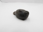 Vtg Inuit Soapstone Seal Whistle Hand Carved Black Stone Eskimo Art Figurine