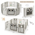 14-panel Baby Playpen Kids Activity Center Foldable Play Yard W  Lock Door Beige