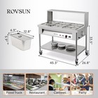 72qt 1500w Steam Table  9-pan Electric Commercial Food Warmer Stainless Steel