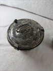 Pair Of Antique Tin Steamed Pudding Molds Locking Lids  circa 1920s  Primitive