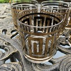 Mid Century Culver Greek Key Pattern Rocks Glasses In 22k Gold - Set Of 5