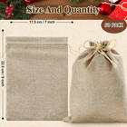 50pcs Burlap Gift Bags With Drawstring And Gift Tags   String  7x9 Inch Party Fa