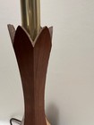Mid Century Modern Danish Teak Wood Table Lamp Vintage Scandinavian
