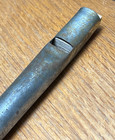 Vtg Handmade Penny Whistle Silver Tin With Wooden Insert 6 Holes Flute Fipple