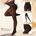 Fleece Lined Tights Deep Color - Fake Translucent Warm  size m 