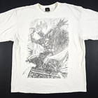 Vtg Batman Pencil Sketch Art T-shirt Xxl Dc Comics Y2k Dark Knight Bat Signal