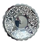 Vintage 1930s Art Deco Krome Kraft Farber Bros Chrome Dish 6  Pedestal Dish