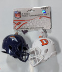 Denver Broncos Helmet - 2 Pack - Plastic Christmas Tree Holiday Ornament Logo