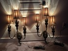 Pair Of Vintage D hierro Marseilles Ii Wall  Sconce 3 Candelabra Corded fixture 