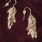 Vintage Navajo Handmade Sterling Silver Leaf Dangle Earrings