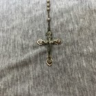 Vintage Silver Tone Metal Rosary Beads W cross Pendant