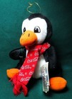Collectible Coca-cola  penguin In Coca_cola Snowflake Scarf  Bean Bag Plush  Nwt