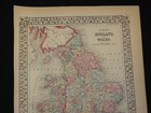 One  1  1867 1871 Mitchell  Atlas Map  england And Wales  15 25 x12 