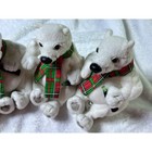 Coca-cola Polar Bear Plush Set Christmas Holiday Scarves Bean Bag 4-piece