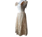Scott Mcclintock Vintage Cream Peach Damask Lace Cottagecore Full Skirt Dress 6