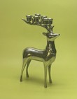 Home For The Holidays Silvertoned Reindeer  Deer Candlestick Holder