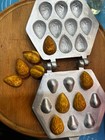 Vintage Soviet-style Cookie Baking Mold  migdal  10 Shells Aluminum Walnut Maker