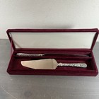 Vtg Godinger Silver Plate Cake Knife   Server Set Floral Repousse Pattern