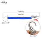 4pcs 6 7  Spiral Retractable Spring Coil Keychain  Stretch Cord Key Ring Blue