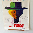 Vintage Original Fly Twa Arizona 1964 Travel Airlines Poster Austin Briggs 25x40