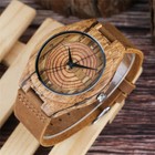 Wooden Watch Mens Genuine Leather Band Wood Bamboo Quartz Men Watches Sport Gift
