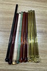 Mixed Lot Of 9 Vintage Glass Bar Drink Swizzle Sticks Stirrers  Colors