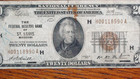 1929  20 00 St  Louis National Currency Note Circulated  20 Bill 