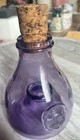 Vtg Amethyst Glass Bottle Embossed     hornet    Wasp Catcher With Cork Stopper