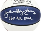 Julius Dr J Erving Auto Aba Logo Red White Basketball Nets 16x All Star Beckett