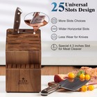  Knife Block  no Knives Included   Large Size   25 Compartments  Acacia Wood