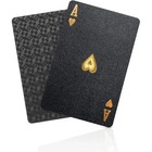 Black Poker Playing Cards Plastic Waterproof Durable Flexible Bundle