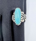 Sterling Silver Carolyn Pollack Turquoise Oval Ring Sz 9