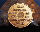 Alcoholics Anonymous Aa 46 Year Bill Bob Bronze Medallion Coin Chip Token Sober