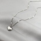 Women s Fashion Silvery Heart Pendant Necklace Zinc Alloy Collarbone Chain