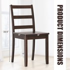 Set Of 2 Dining Chairs Ladder Back Armless Side Chair W  Solid Rubber Wood Legs