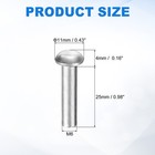 150pcs Brazier Head Solid Aluminum Rivets  M6 X 25mm Tubular Rivets