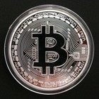 Physical Bitcoin Coin Plated Silver Color Collection Collectible Commemorative
