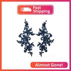 Pepperlonely 1 Pair Fine Lace Fabric Patches Embroidered Trim Applique Decor Dre