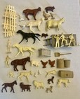 Large Vintage Marx Farm Animal And Accessories Lot E3