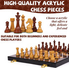 2 In 1 Chess Set And Checkers Board Game  15 Inch Wooden Folding Chess Board