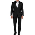 Big   Tall Men s Black Reg-fit Tuxedo W  Sateen Lapel  Trim   Adj Waist Nwt