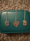 3pc Religious Cross Charm Pendant Necklaces Silver rose Gold