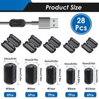 5 Values Ferrite Bead Clip-on Ferrite Core Rfi Emi Noise Suppressor Cable Clip F