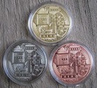 Bitcoin Challenge Coin Lot Of 3  Plated Gold  Silver   Rose Gold Art Collectible