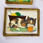 Vintage Child   s Room Decor 4 Framed Baby Animals Hand Painted Cute Cottagecore