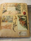 Vintage Large Antique Victorian Scrapbook Album Ephemera Trade Cards 20 Pages