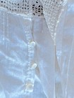 Antique Handmade White Cotton Child s Dress  Lace Yoke  Button Back